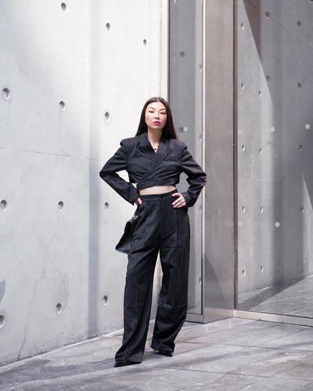 Be your own oppa @saturdayclub 👔💼🖤 #righthererightnow
#Pinstripe #PinstripeSuit #MonochromeOutfit 

women suit | pinstripe suit | street style | fashion editorial | workwear | 9 to 5 | minimal fashion | office style | korean | eurasian | chic suit #LTKFind

#LTKworkwear #LTKAsia