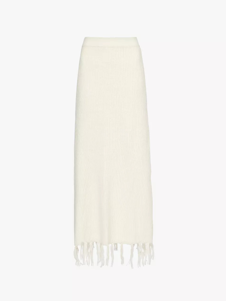 Fallon tassel-hem knit maxi skirt | Selfridges
