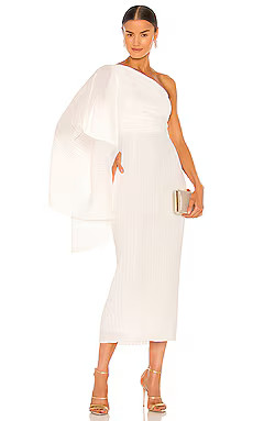 SOLACE London Lenna Midi Dress in Winter White from Revolve.com | Revolve Clothing (Global)