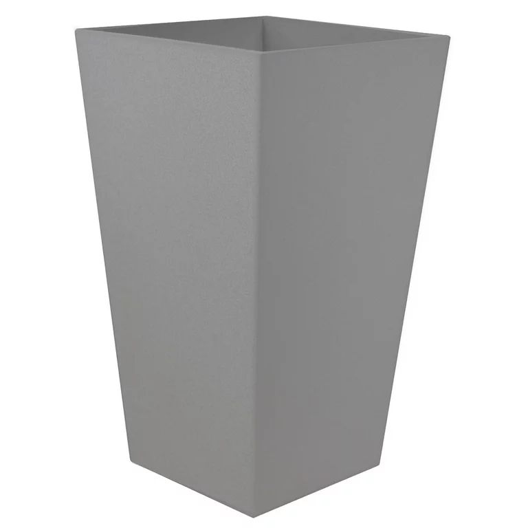 Bloem 20-in Tall Finley Square Tapered Resin Planter - Cement Gray | Walmart (US)