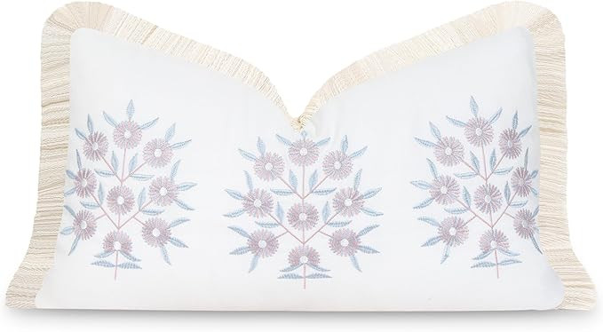 Hofdeco Premium Coastal Patio Indoor Outdoor Lumbar Pillow Cover Only, 12"x20" Water Repellent fo... | Amazon (US)