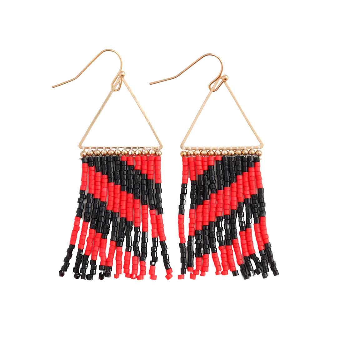 Beaded Dangles - Red and Black | Laura Cox Collection
