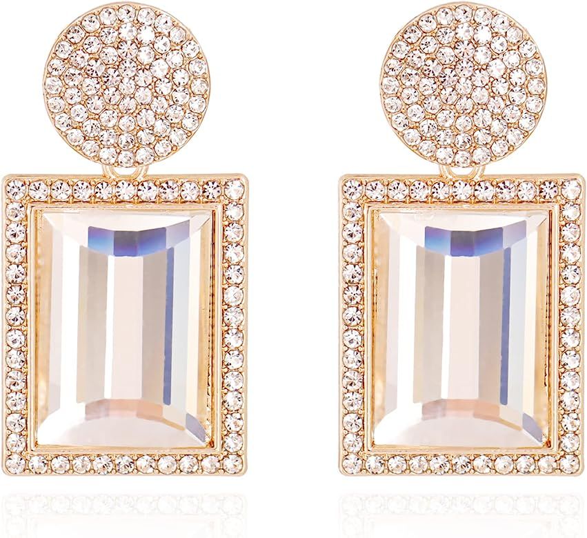 GONGZHU Crystal Statement Earrings for Women Bohemian Rhinestone Earrings Drop Chandelier Earring... | Amazon (US)