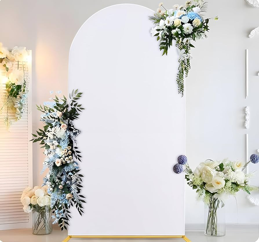 6ft Wrinkle Free White Arch Cover for 6ft Arch Frame,Stretchy Not See Through Spandex Fitted Wedd... | Amazon (US)