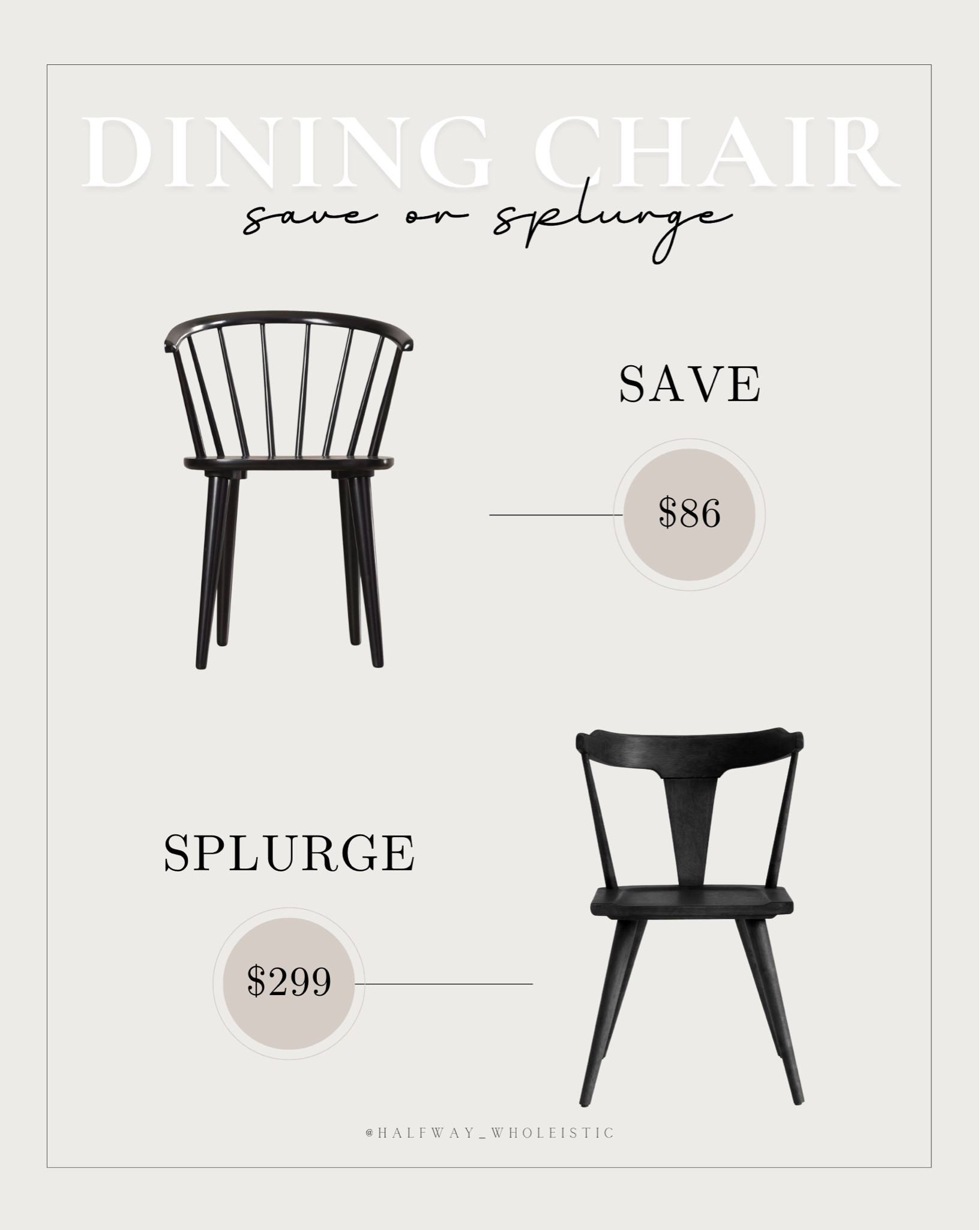 I can’t say enough good things  about both of these chairs! They really are such gorgeous dining chair options and come in a few color options too! If you’re looking for a budget friendly chair that’s cute and stylish, go for this SAVE option. If you’re willing to invest a bit more, the splurge option is worth it! The quality is unmatched and the wood texture adds a lot to the space  

#LTKsalealert #LTKSeasonal #LTKhome