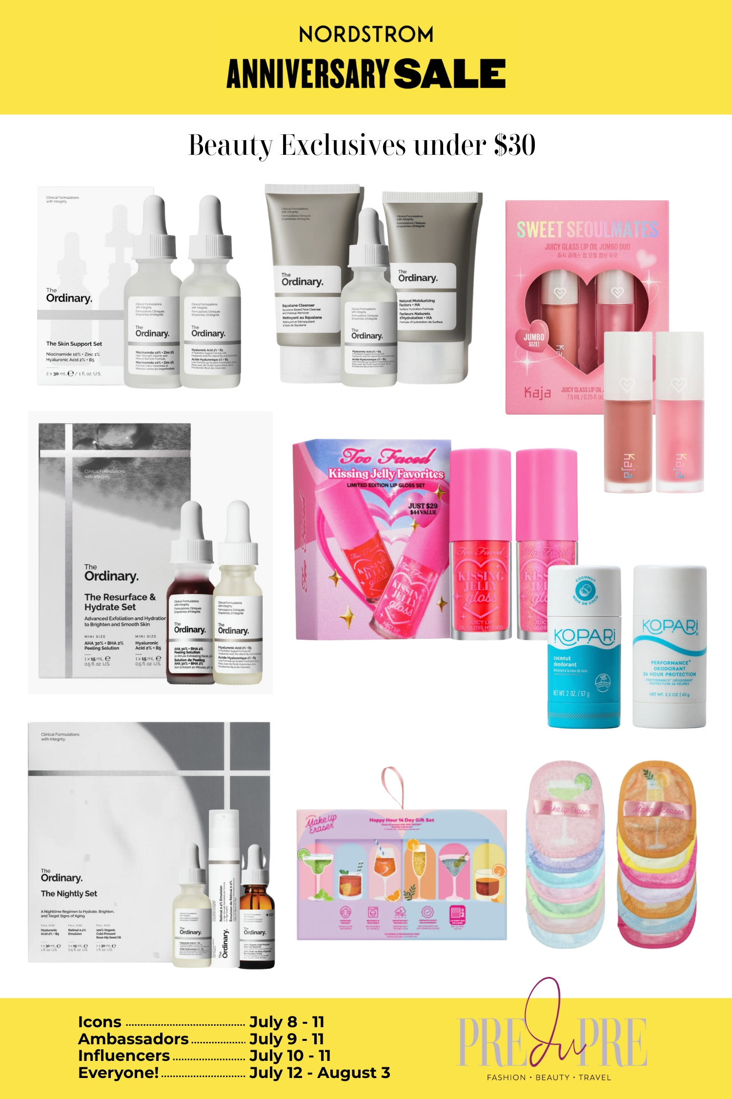 The Nordstrom Anniversary Sale is not just for fashion, it’s also a beauty lover’s dream! I've curated a list of my favorite beauty exclusives from the sale, all under $30. Find amazing sets from brands like The Ordinary, Too Faced, and Kopari. This is the perfect time to stock up on new skincare and makeup favorites. Click the link in my bio to shop these fantastic deals before they're gone! #Nordstrom #NordstromAnniversarySale #beauty #beautysale #skincare #makeup #deals #predupre #beautyfavorites 

 #LTKSaleAlert #LTKFindsUnder50 #LTKBeauty