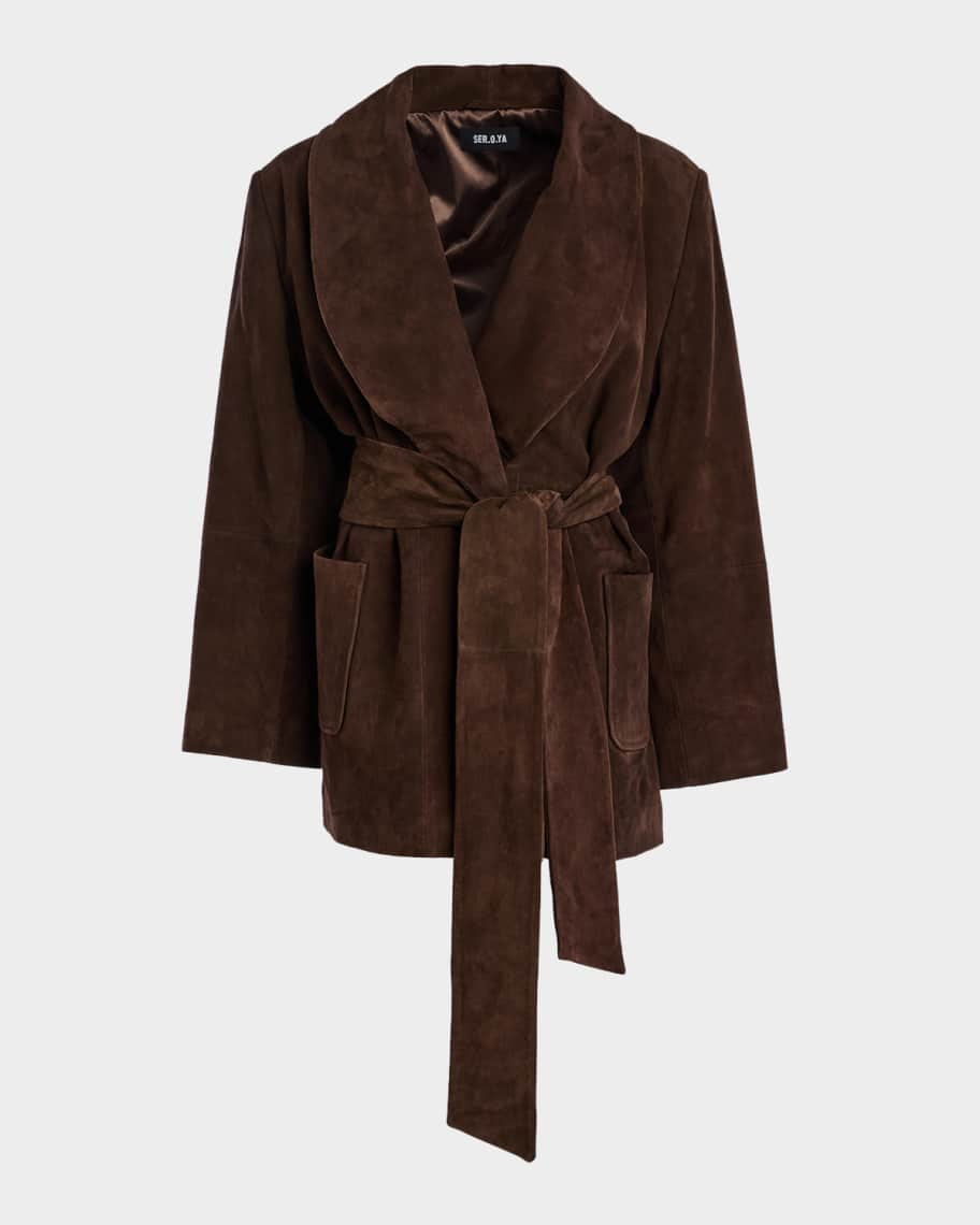Chandra Suede Wrap Jacket | Neiman Marcus