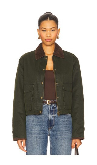 BLANKNYC Cropped Jacket in Dark Green. - size L | Revolve Clothing (Global)