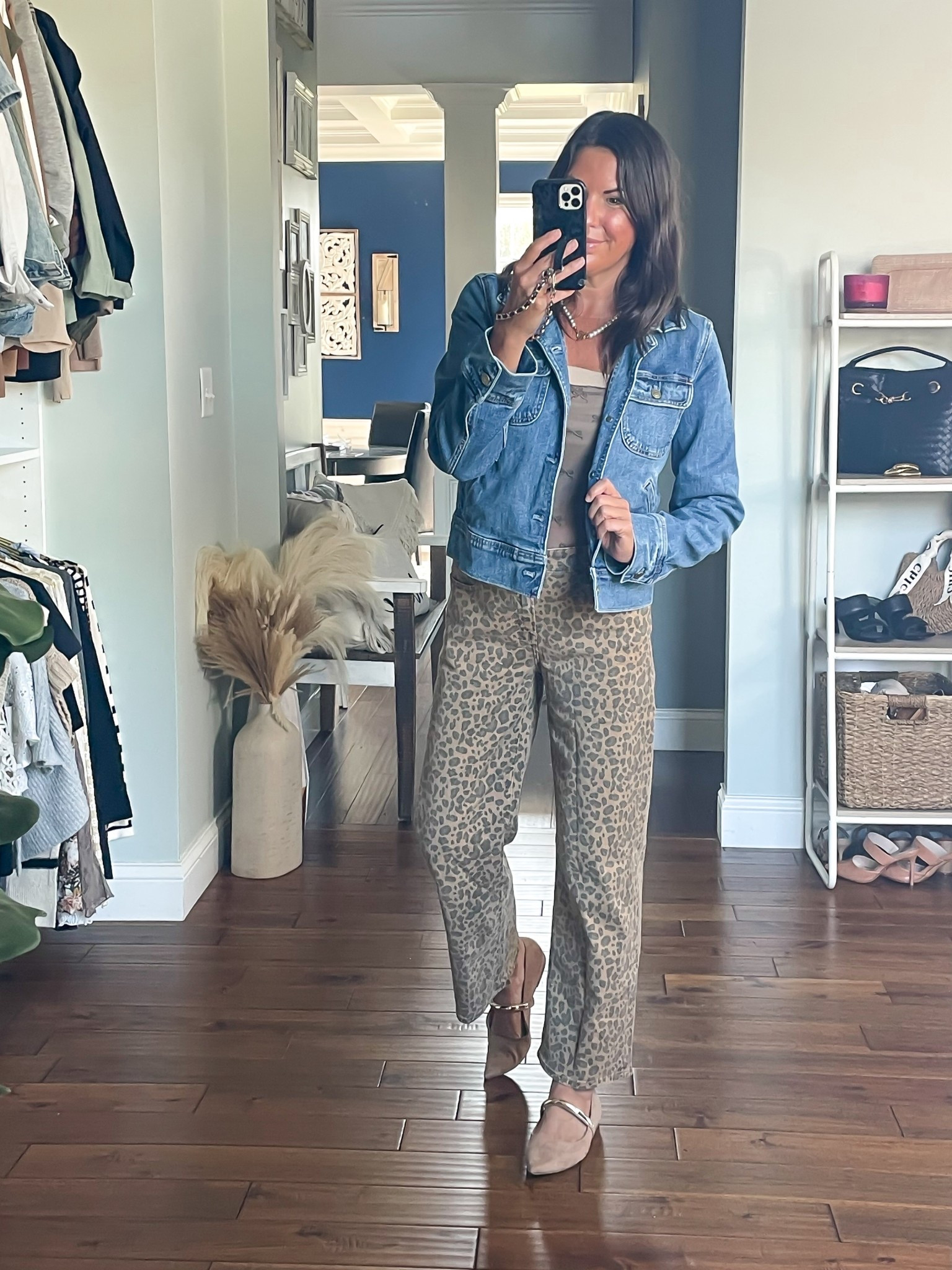 AE sale
Leopard pants, denim jacket 

#LTKFallSale #LTKOver40 #LTKSaleAlert