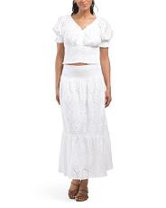 Eyelet Top And Skirt Set | TJ Maxx