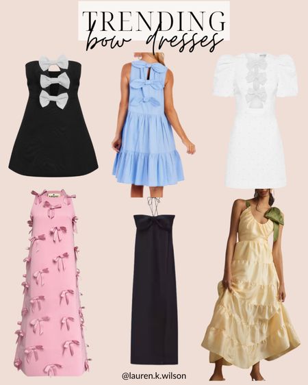 Trending, bow dresses, mini dress, midi dress, maxi dress 

#LTKstyletip #LTKfindsunder100 #LTKSeasonal