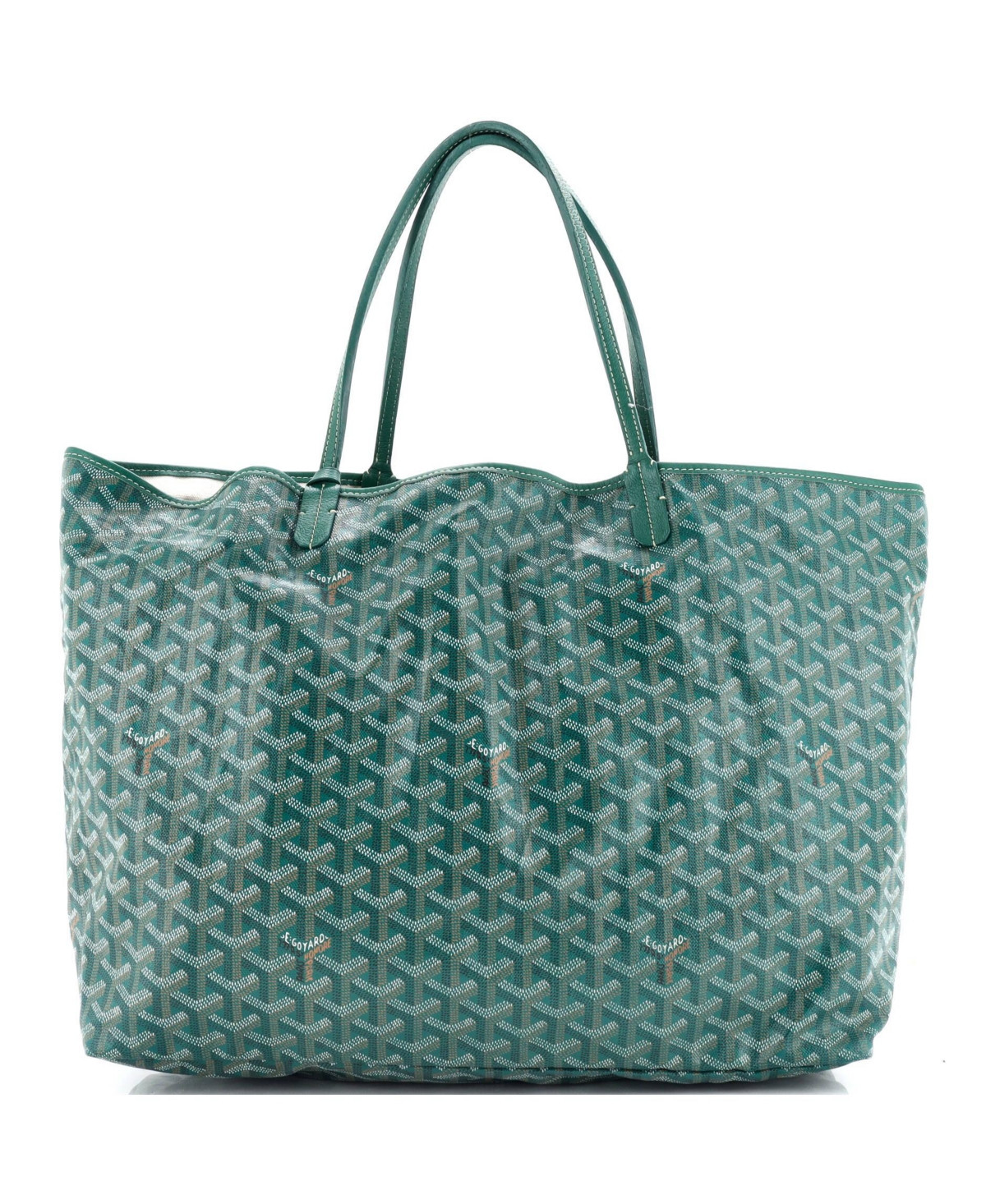 Pre-Owned Goyard Gm Saint Louis Tote Coated Canvas - Green | Macy's