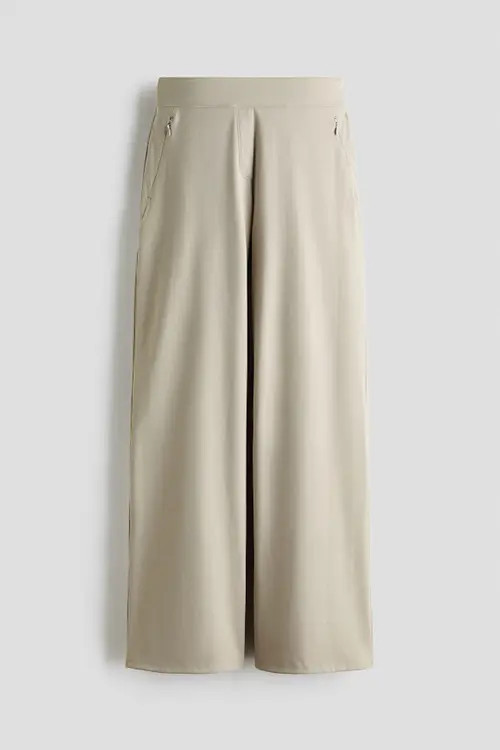 H&M Four-way Stretch Wide Trousers in Beige at Nordstrom, Size Large | Nordstrom