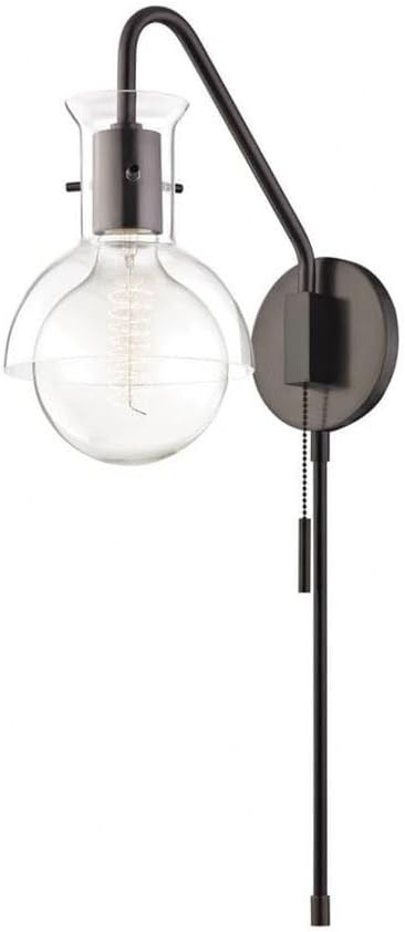 MITZI HUDSON VALLEY LIGHTING Riley-One Light Wall Sconce with Plug and Glass in Style-6.25 Inches... | Amazon (US)