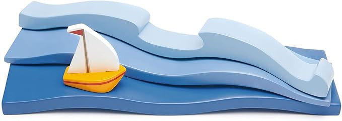 Tender Leaf Toys - Blue Water – Open-Ended Solid Wood Waves Toy Set for Displaying Sea Creature... | Amazon (US)