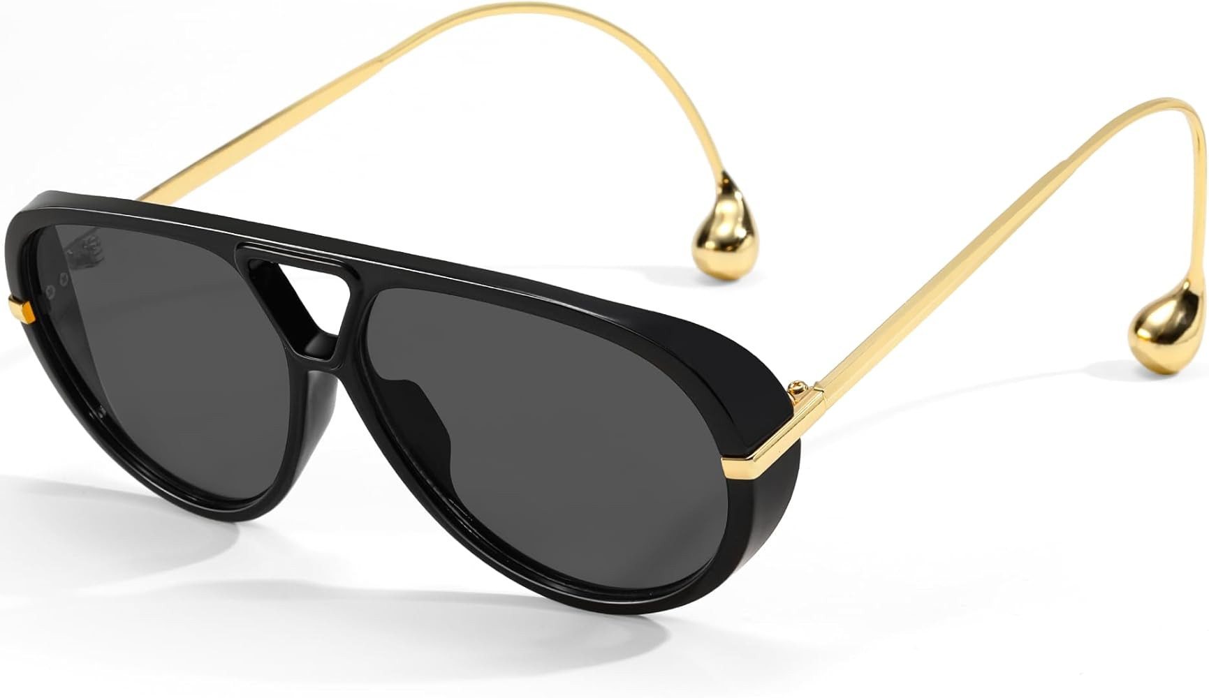 Trendy Oversized Aviator Sunglasses for Women Men Retro Big Round Sun Glasses Vintage Shield Shad... | Amazon (US)