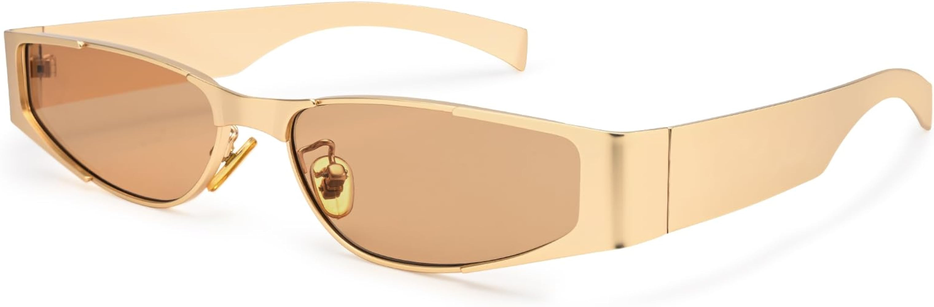 Dollger Futuristic Cat Eye Y2K Sunglasses for Women Men Wrap Around Punk Style Fashion Small Poly... | Amazon (US)