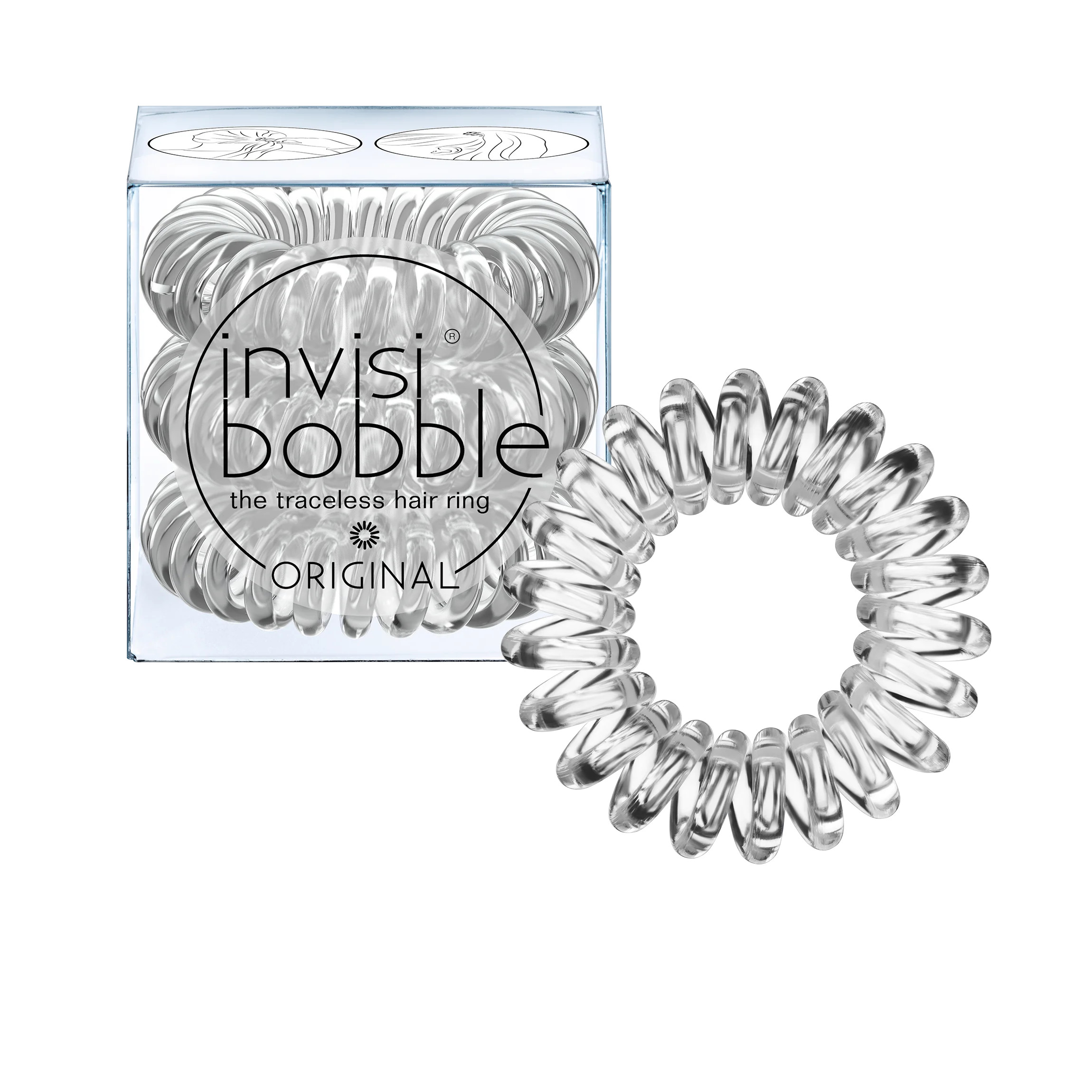 invisibobble Original Spiral Hair Tie- Crystal Clear 3 pc | Walmart (US)