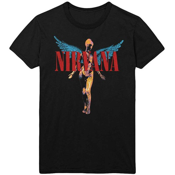 Men's Nirvana Angelic Slim Fit T-shirt Large Black | Walmart (US)