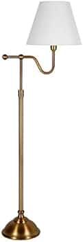 Wellesley 63" Tall Floor Lamp with Fabric Shade in Brass/White | Amazon (US)