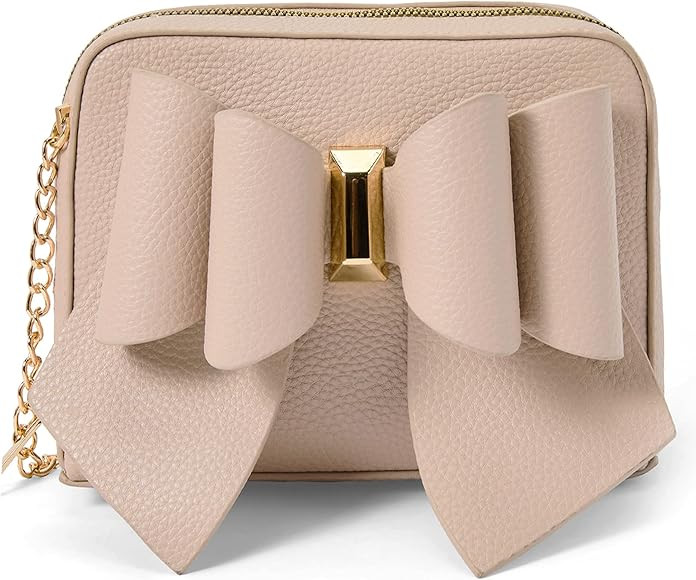 Like Dreams Bowtie Vegan Leather Crossbody Purse, Multi Compartment Interior, for Picnic, Date, F... | Amazon (US)