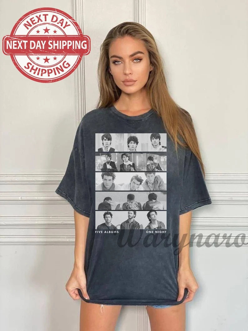 Jonas Brothers Vintage T-shirt Jonas Five Albums One Night - Etsy | Etsy (US)