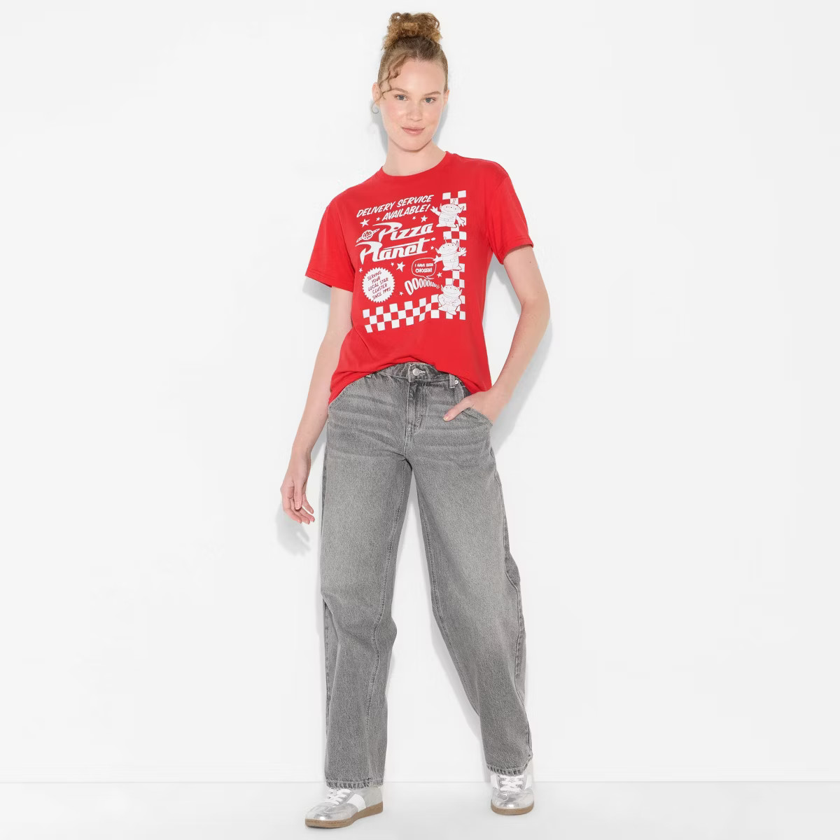 Women's Pizza Planet Short Sleeve Graphic T-Shirt - Red | Target