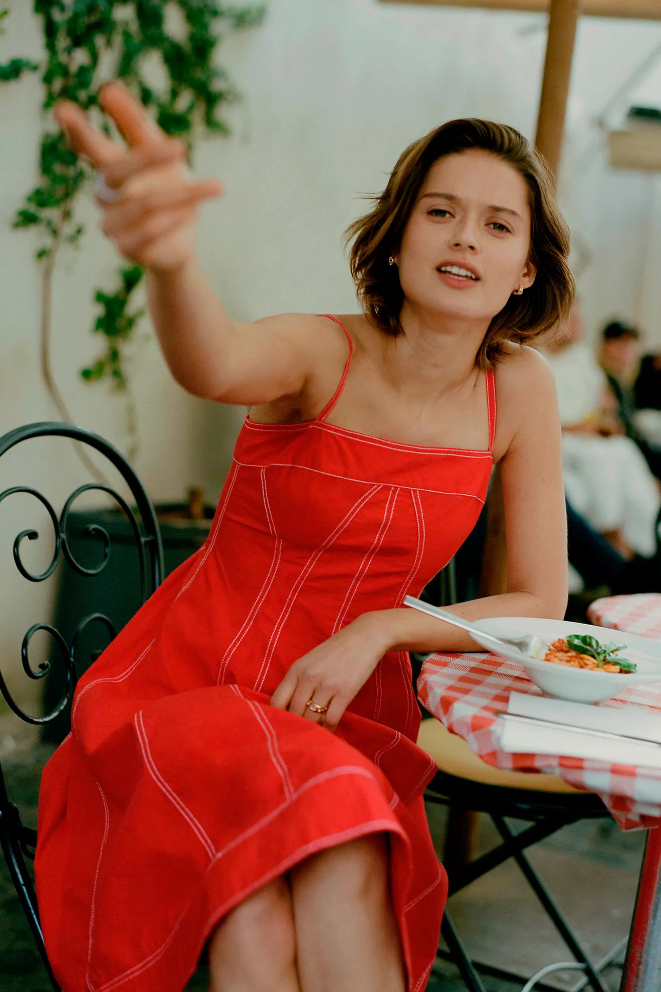 Marin Cotton Poplin Midi Dress by Pilcro | Anthropologie (US)