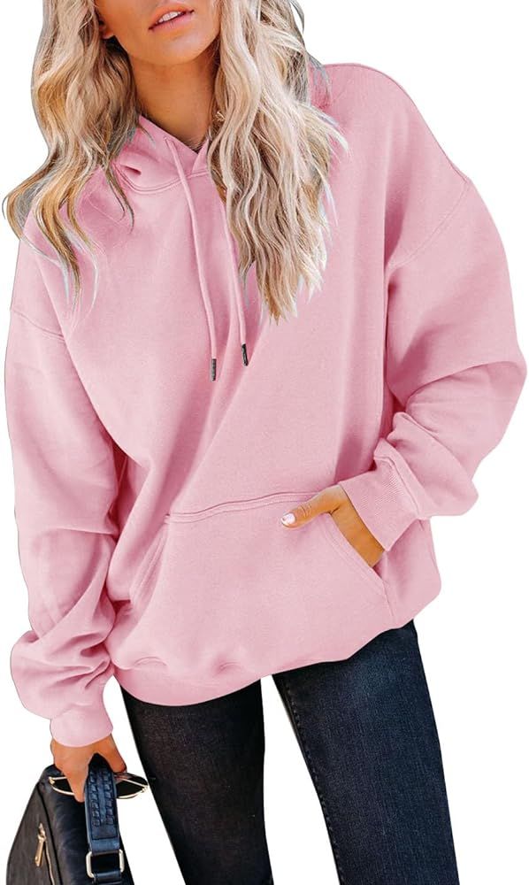 Yuccalley Women's Long Sleeve Fashion Pocket Hoodies Casual Pullover Tops | Amazon (US)