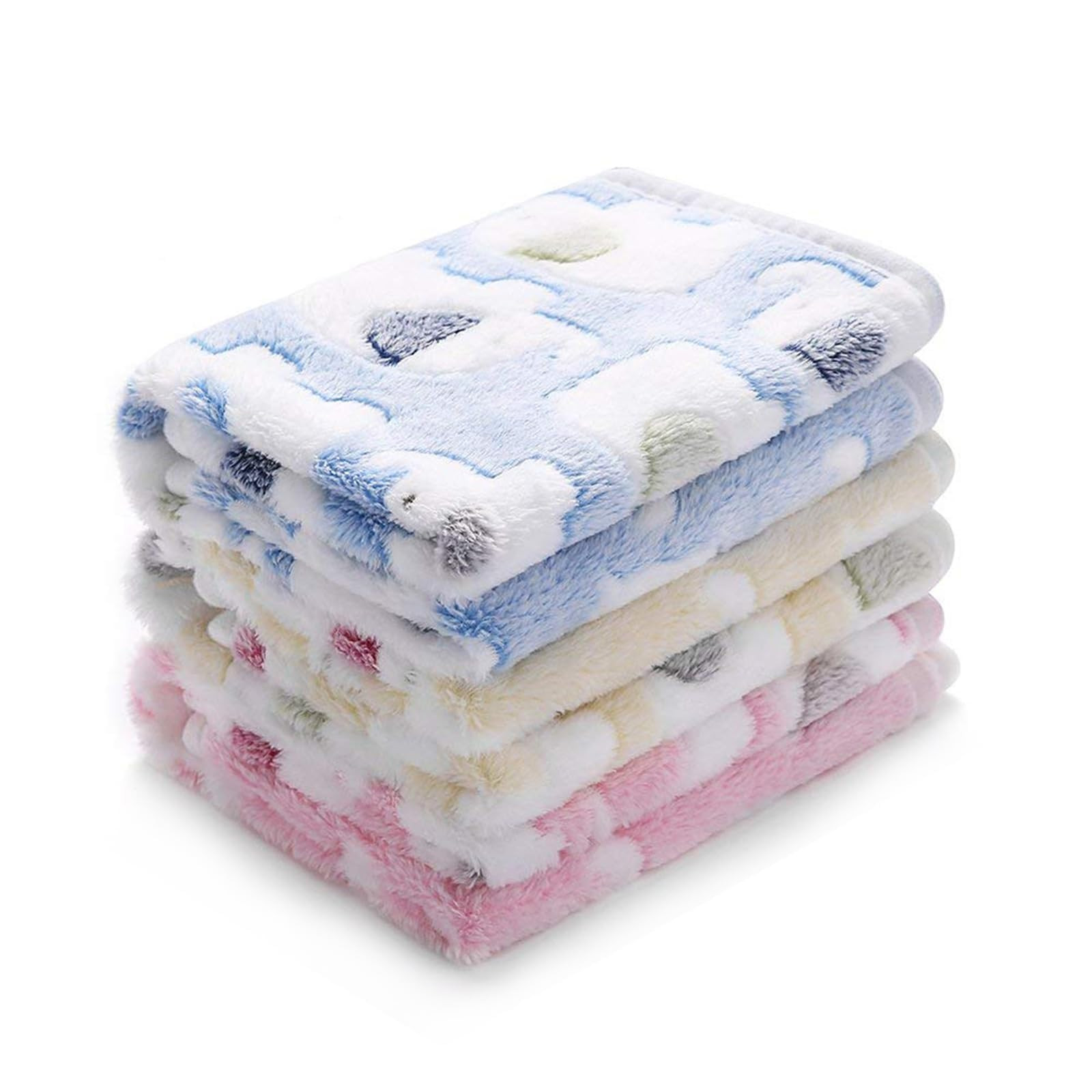 1 Pack 3 Blankets Super Soft Fluffy Premium Cute Elephant Pattern Pet Blanket Flannel Throw for D... | Amazon (US)
