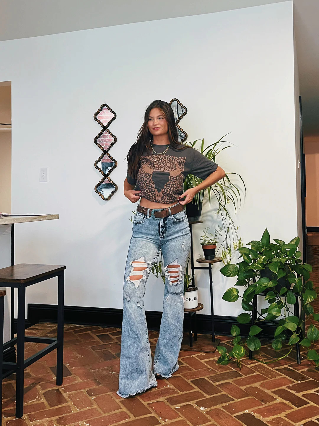Lainey Tummy Control Flare Jeans - Acid Medium Wash | Willow Boutique