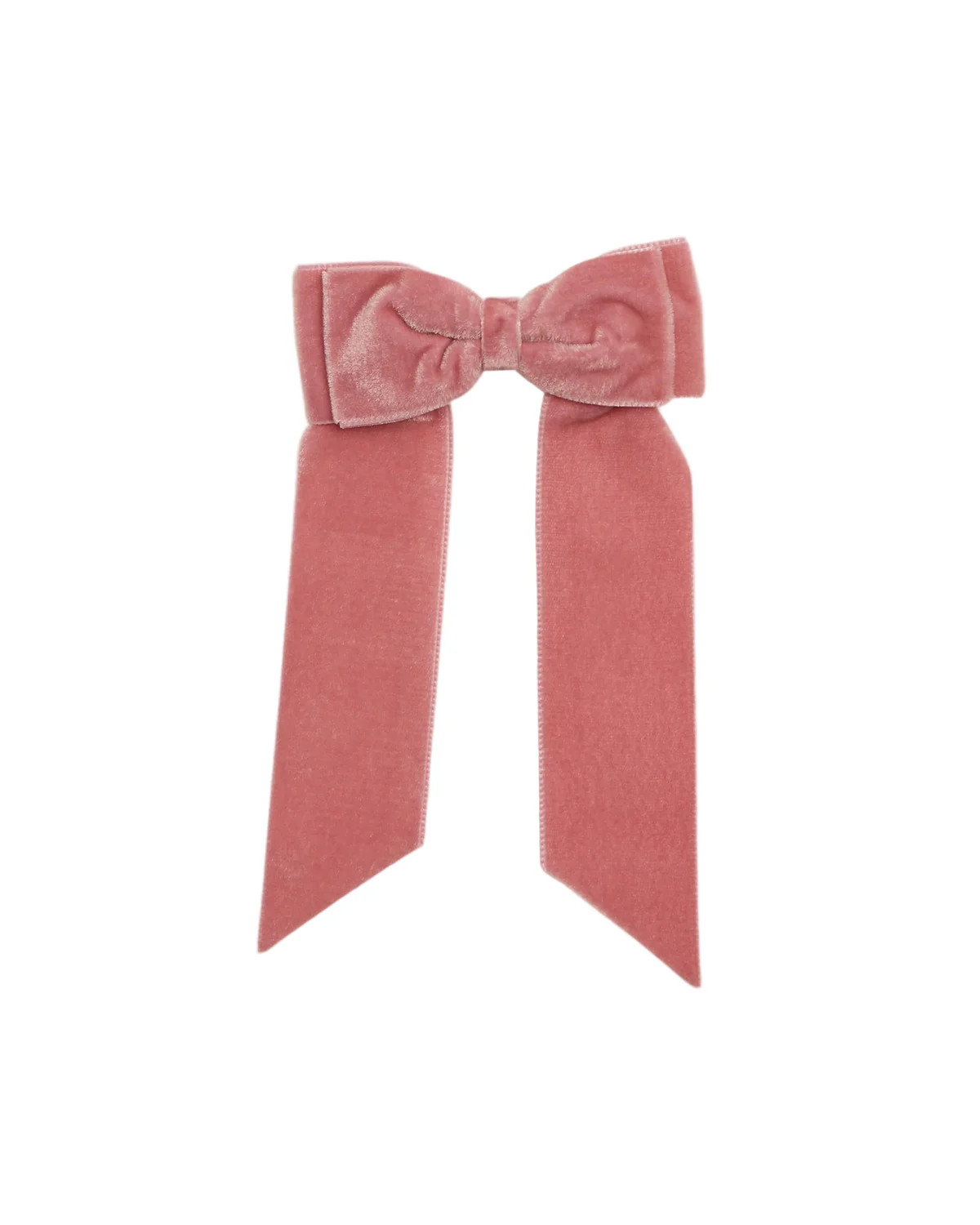 Large Velvet Long Tail Bow in Pink | Over The Moon