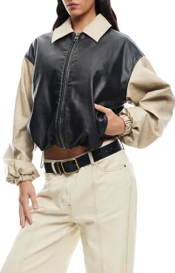 Nirvana Colorblock Faux Leather Bomber Jacket | Nordstrom