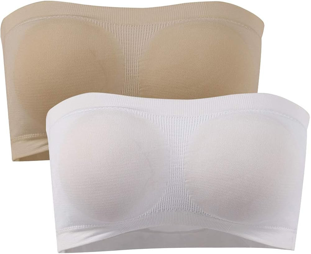 NEUYILIT Women's Comfort Basic Strapless Seamless Padded Wirefree Stretch Bandeau Tube Top Bra | Amazon (US)