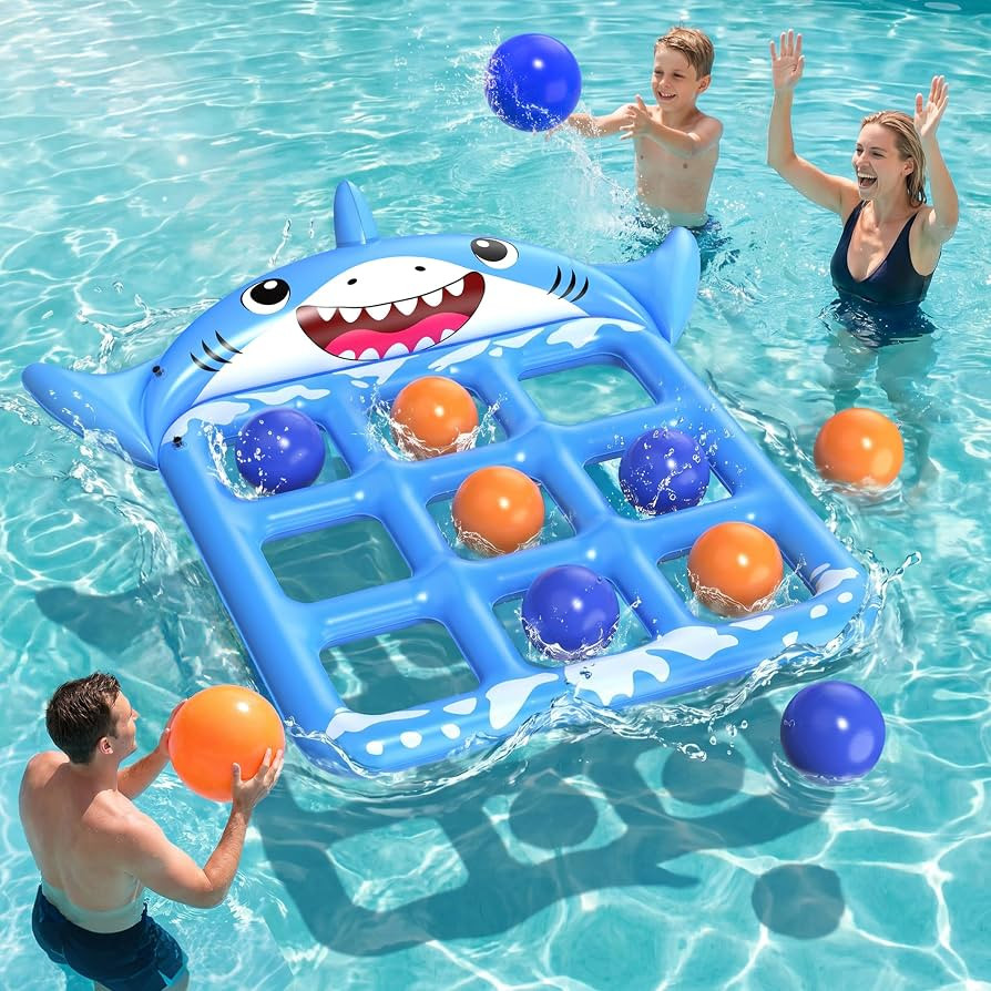 Pool Toys Games for Kids & Adults, 72\u201dx54\u201d Giant Inflatable Floating Pool Tic Tac Toe G... | Amazon (US)