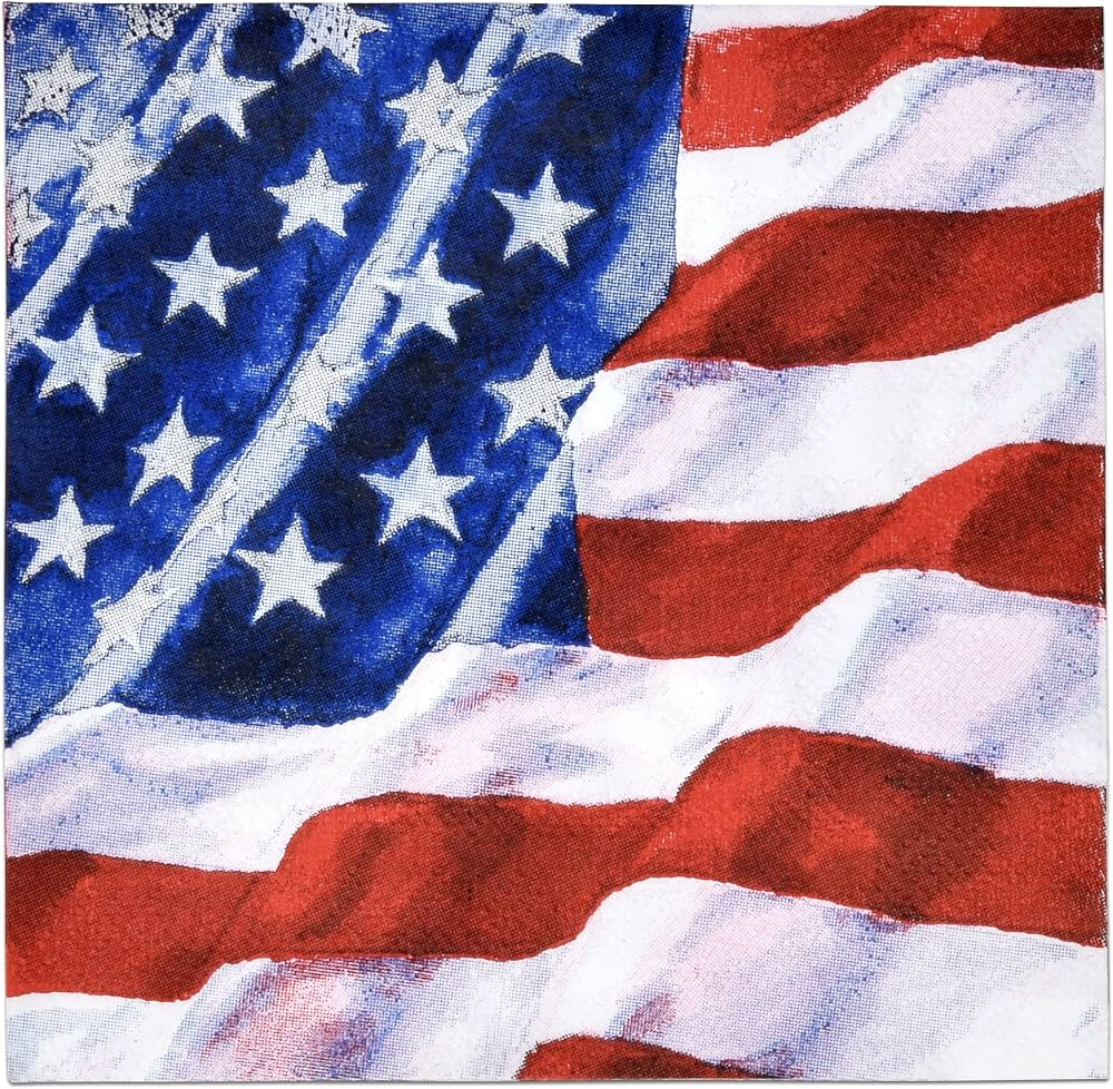 Gift Boutique Patriotic Cocktail Napkins 100 Pack Disposable Beverage Napkins American Flag 4th o... | Amazon (US)