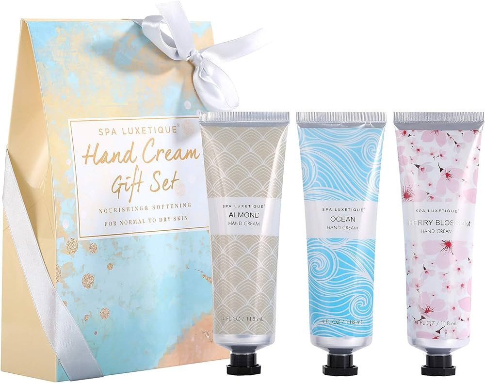 Hand Cream Gift Set, Spa Luxetique 12oz Hand Cream for Women, Cherry Blossom Almond and Ocean Sce... | Amazon (US)