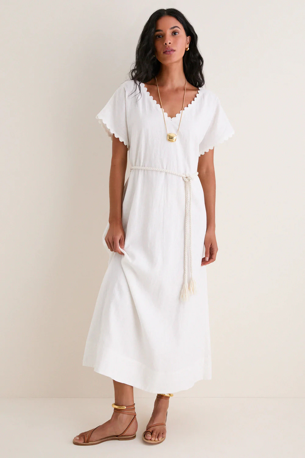 White Linen Ric Rac Myles Dress | Tuckernuck (US)