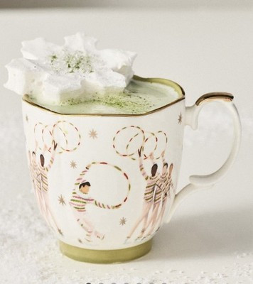 NEW ANTHROPOLOGIE NYC BALLET CHRISTMAS MUG CUP LATTE TEA COFFEE CANDY CANES | eBay US