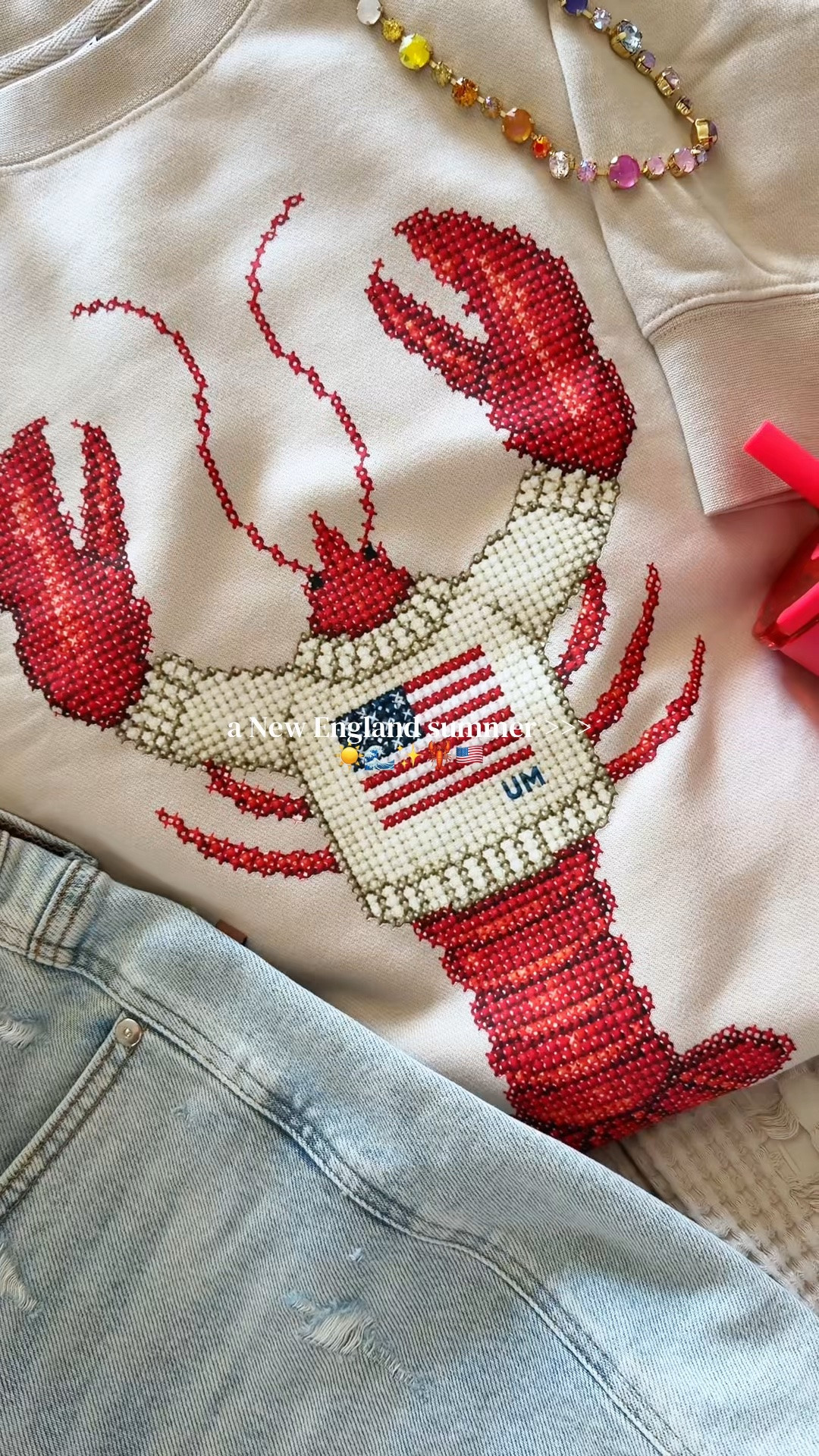 It’s a vibe 😍

patriotic lobster sweatshirt, nantucket summer style outfit, coastal grandmother 4th of july fashion, preppy patriotic sweatshirt for women, new england coastal style clothing, red white and blue summer outfit ideas, cute fourth of july sweatshirt aesthetic

#LTKootd #LTKSeasonal #LTKSaleAlert