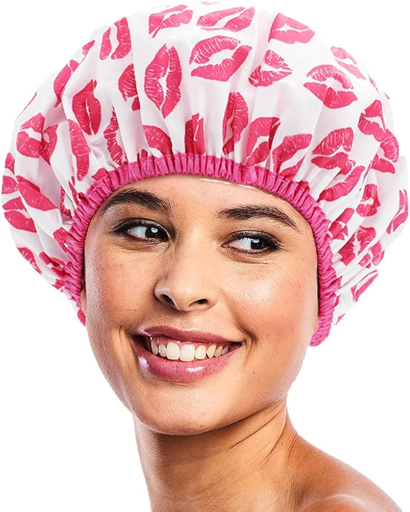 Reusable Shower & Bath Cap & Lined, Oversized Waterproof Shower Caps Large Designed for all Hair ... | Amazon (US)