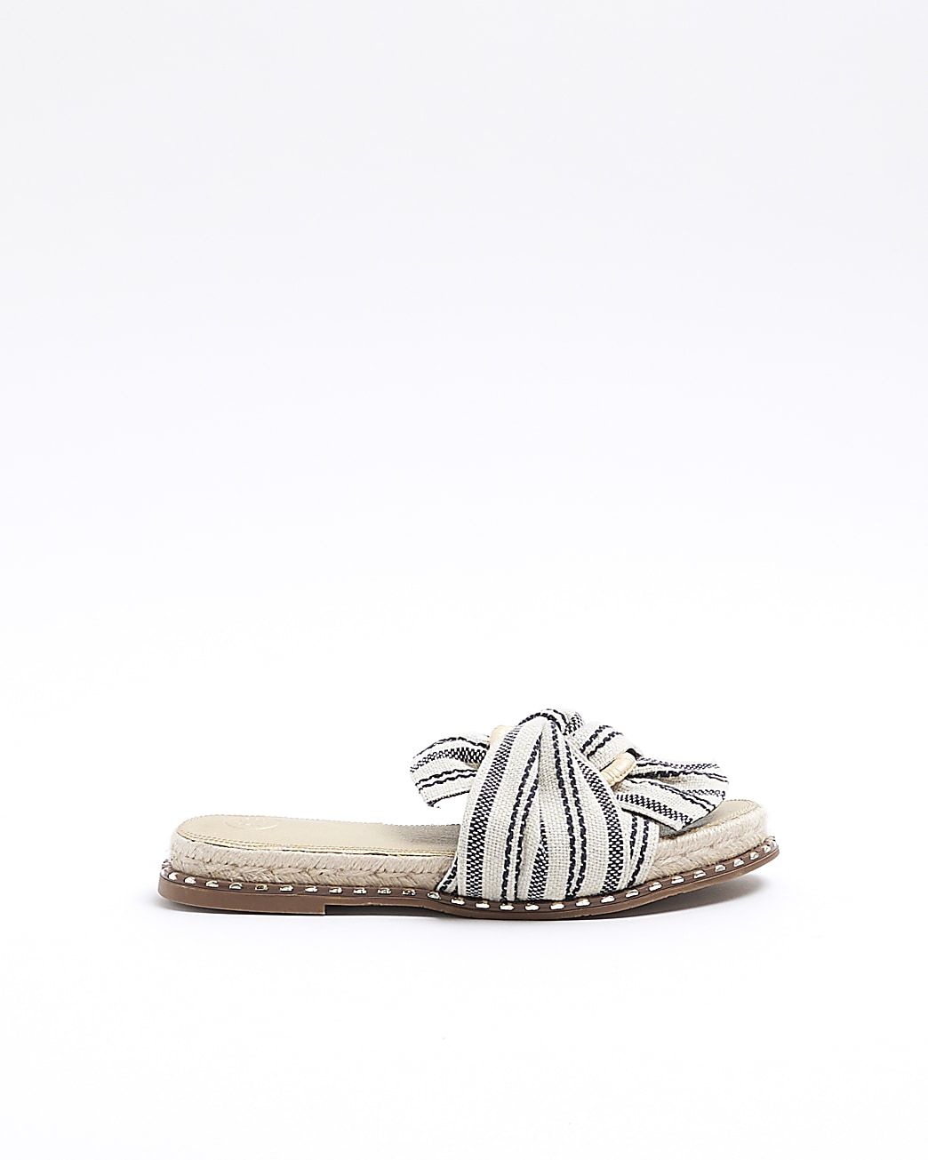 Navy twisted flat sandals | River Island (UK & IE)