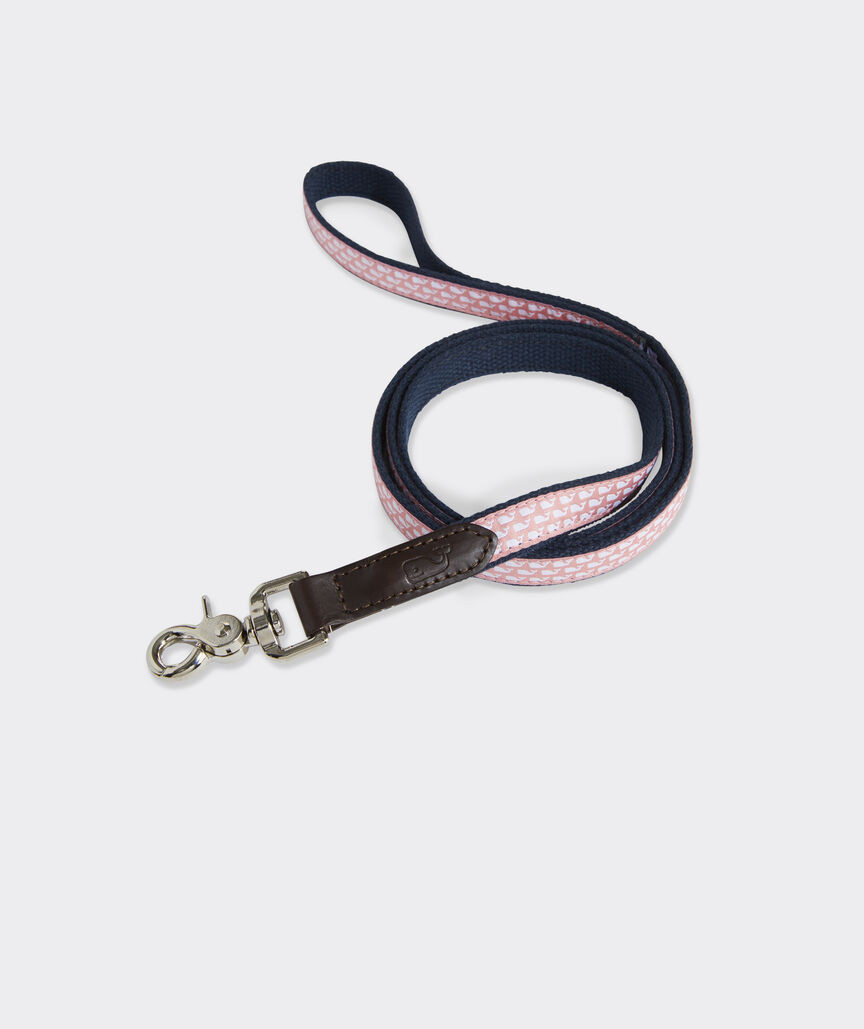 Micro Whale Leather Canvas Club Dog Leash | vineyard vines