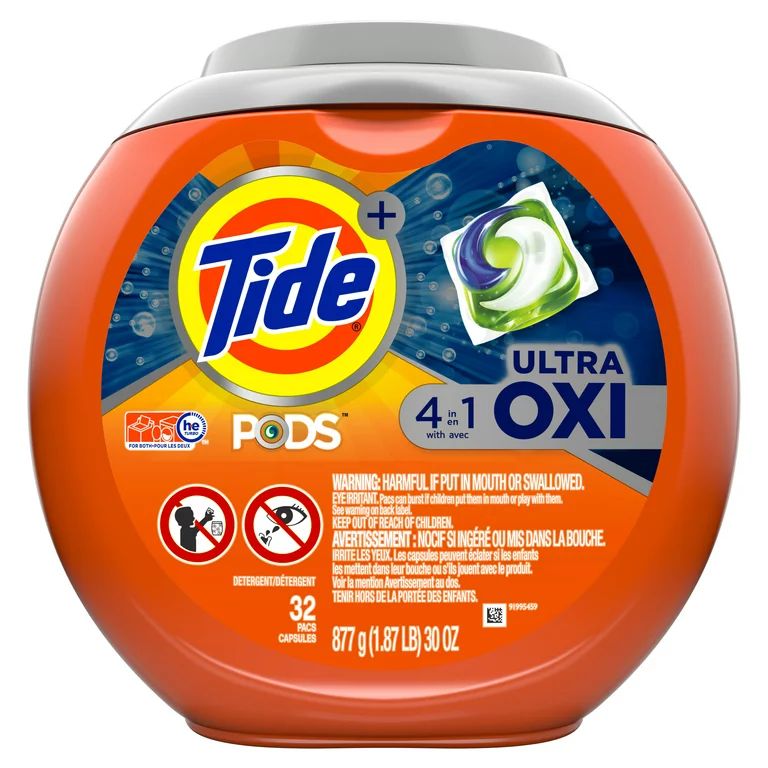 Tide Pods Laundry Detergent Soap Packs with Ultra Oxi, 32 Ct | Walmart (US)
