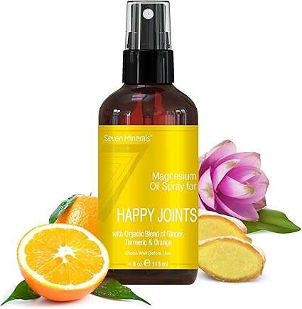 Seven Minerals, Magnesium Happy Joints Spray - Powerful USA Made Magnesium Oil Blend with Essenti... | Amazon (US)