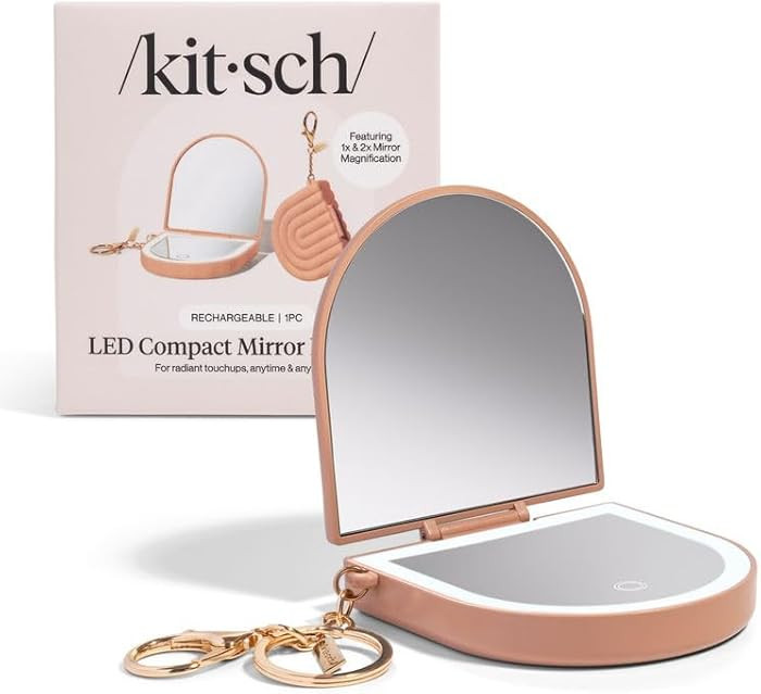 Kitsch Compact Mirror Keychain – Travel Makeup Mirror with Lights, Small Lighted Dual-Magnifica... | Amazon (US)