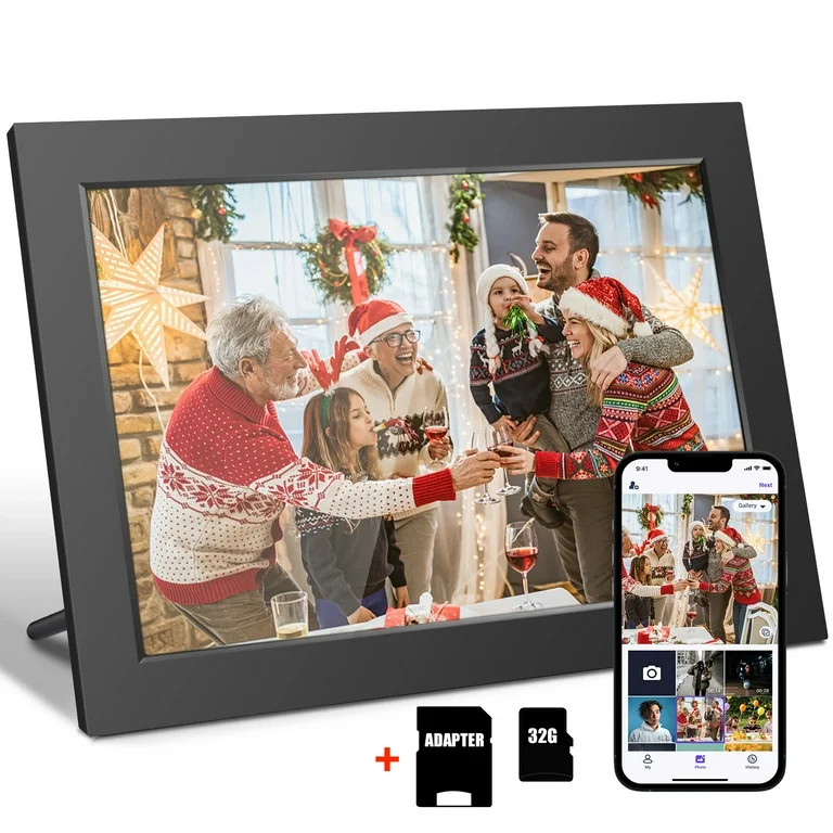 Jazeyeah 10.1 inch Smart WiFi Digital Picture Frame with 64GB Storage (32GB RAM and 32GB SD Card)... | Walmart (US)