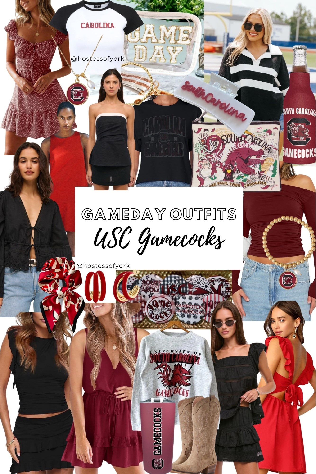 South Carolina Gamecocks football gameday outfit ideas! Everything you need to kickoff a great season! 🏈🐓
#sec #football #gameday #carolina #college #sports #outfits #stadium #fashion #ncaa #red #black #gococks #sorority #tailgate 

#LTKParties #LTKSeasonal #LTKStyleTip
