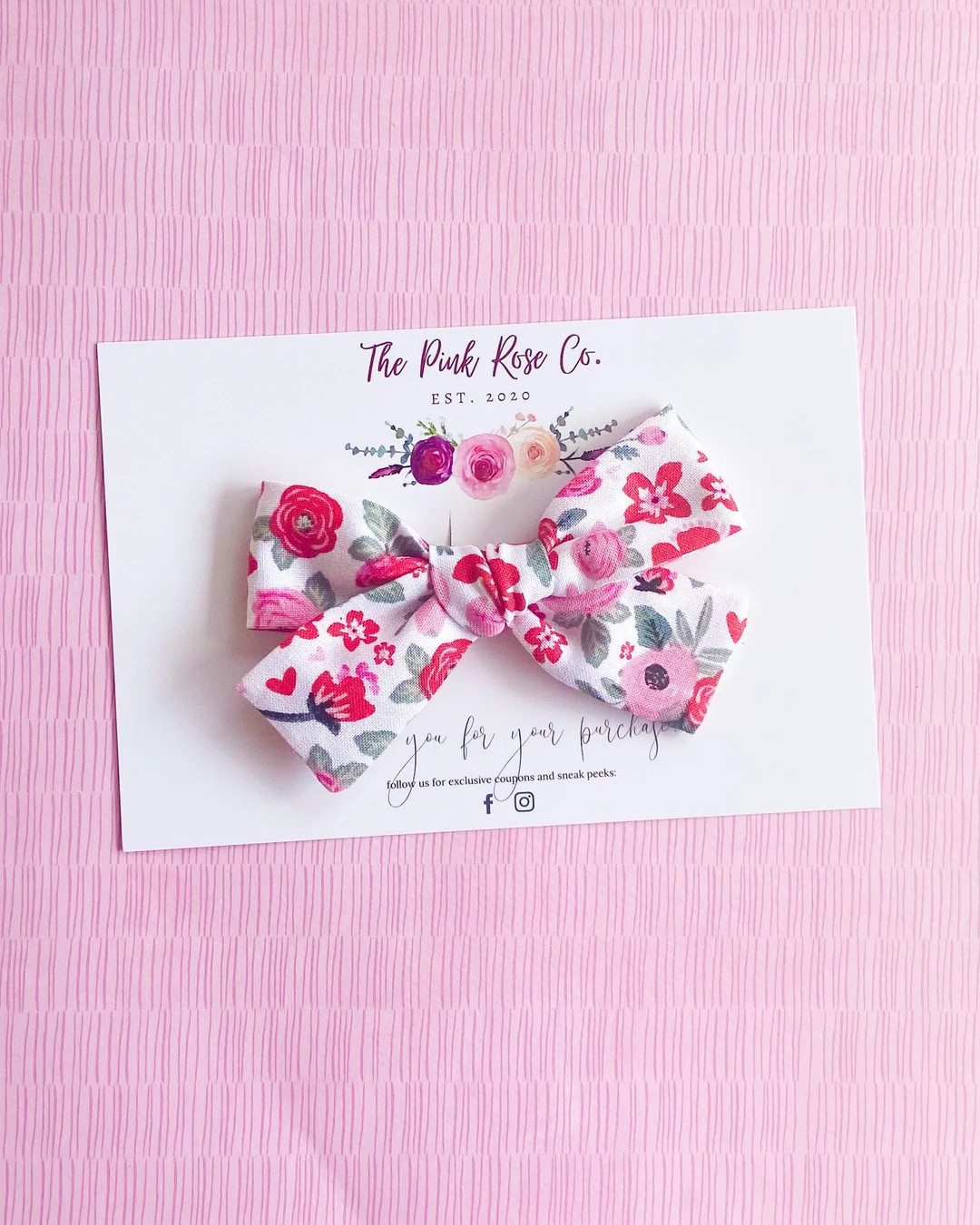 Floral Valentines Bows - Rose Valentine bow  - floral cotton bow - Bows on Nylon - Alligator Clip... | Etsy (US)