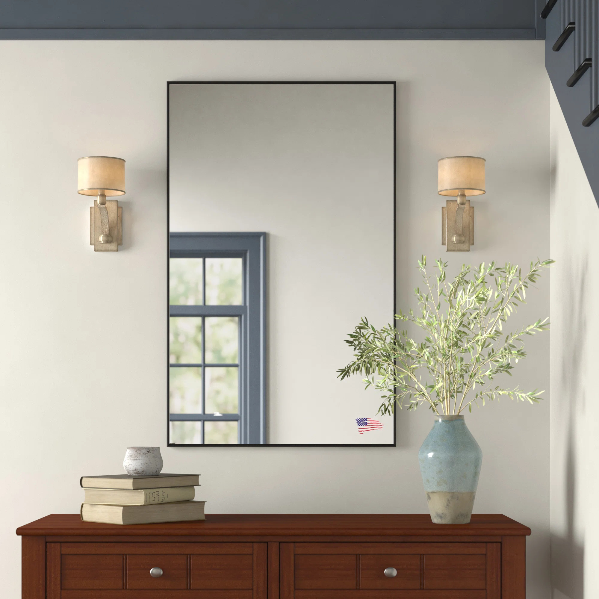 Derosier Metal Flat Wall Mirror | Wayfair North America